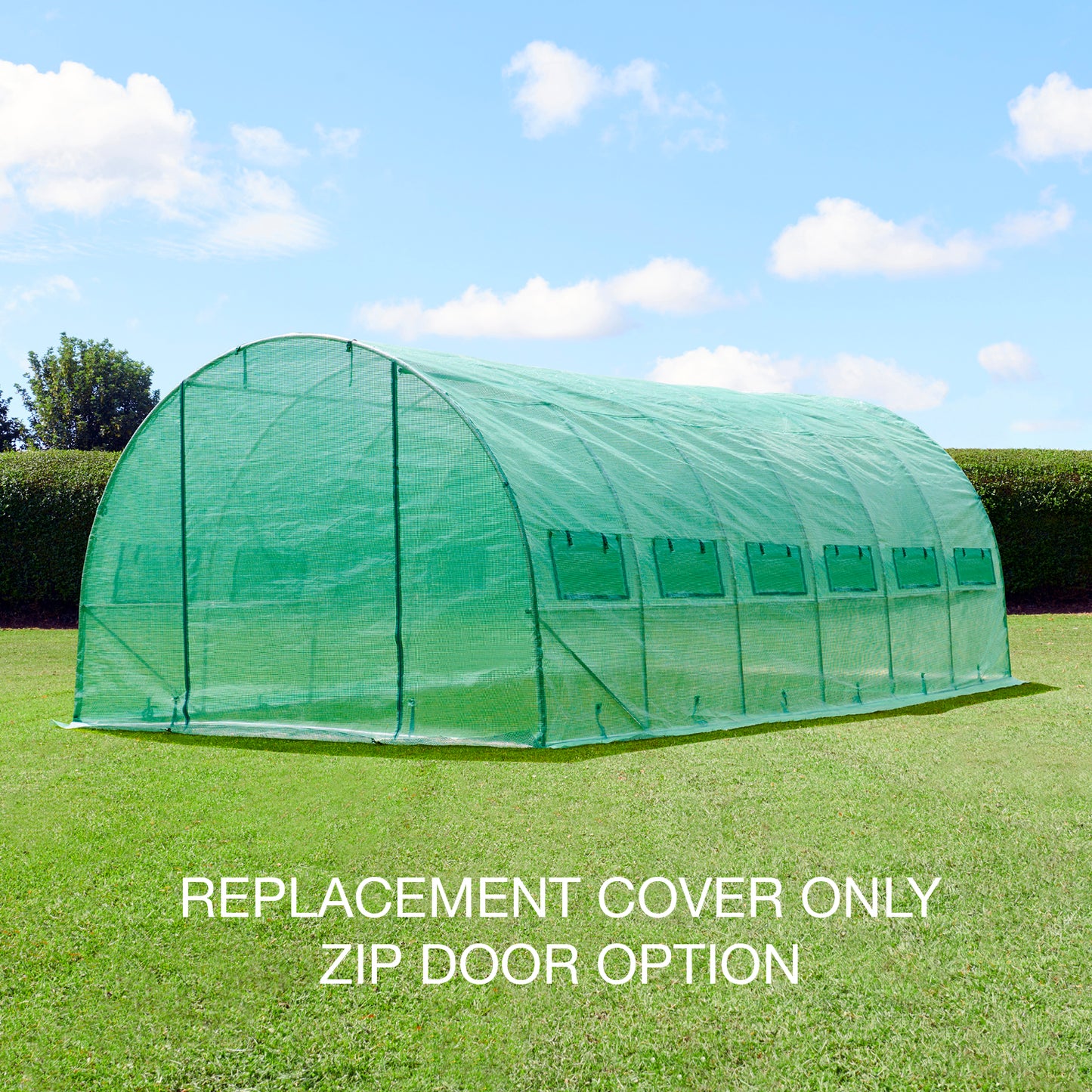 6m Replacement Polytunnel Greenhouse Cover - Zip Door