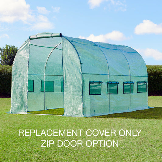 4m Replacement Polytunnel Greenhouse Cover - Zip Door