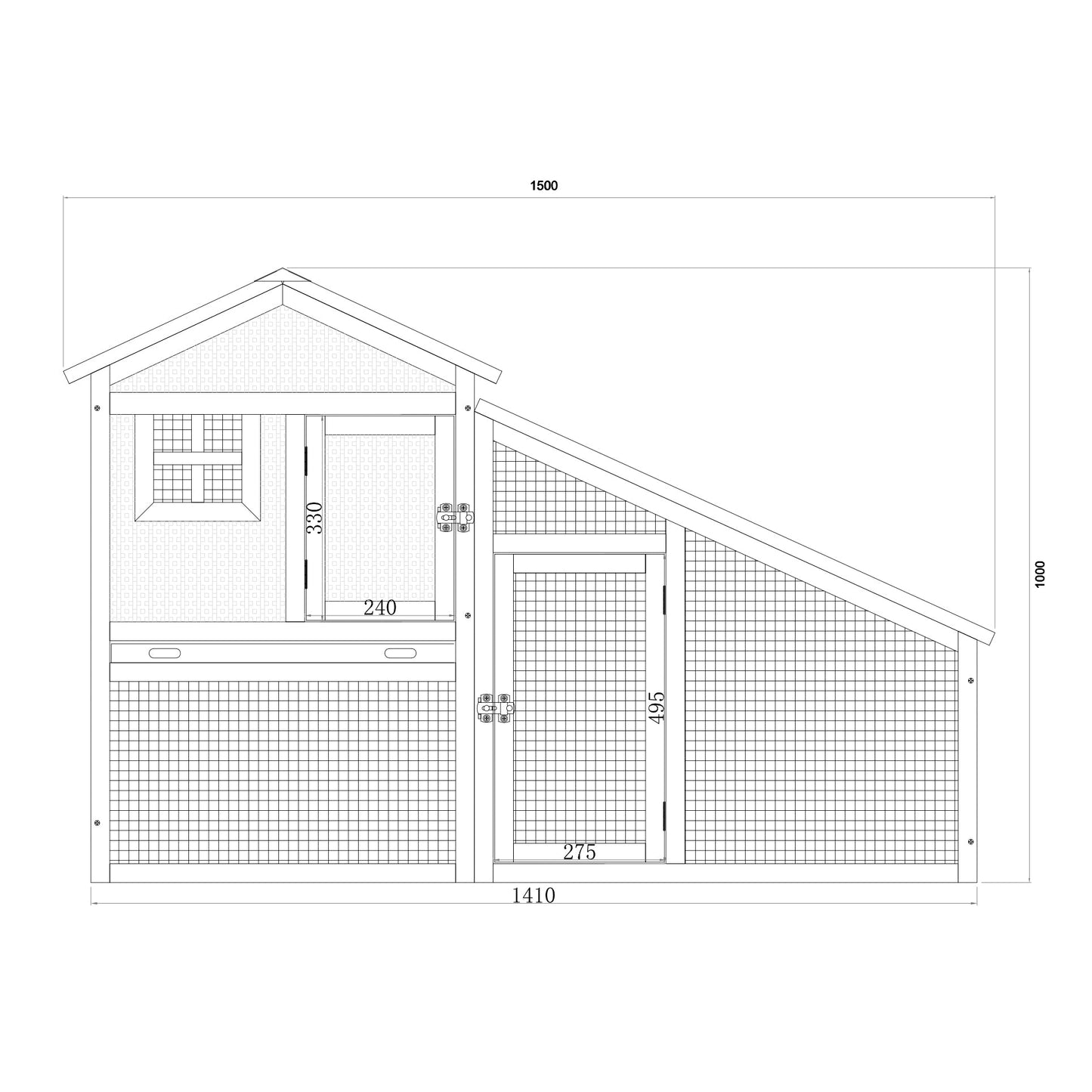 Bunny Ark Rabbit Hutch & Run Hybrid