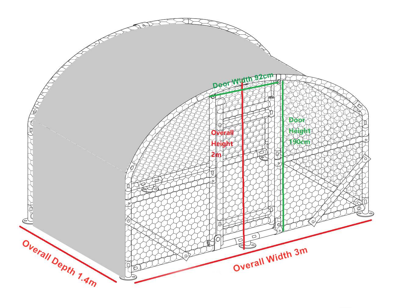 Mini Galvanised Cage - Walk In Chicken Run