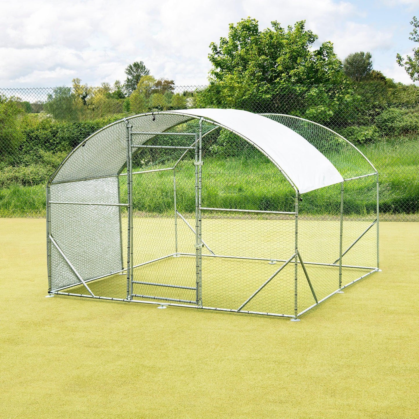 Small Outdoor Galvanised Cage - Walk In Chicken Run