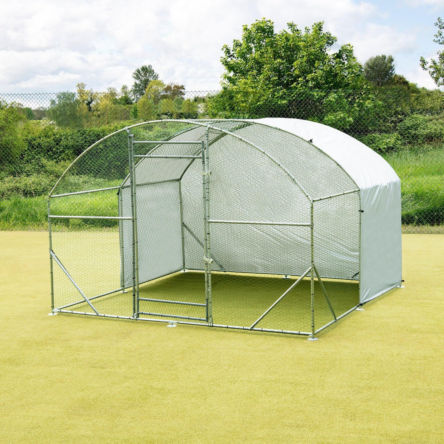 Small Outdoor Galvanised Cage - Walk In Chicken Run