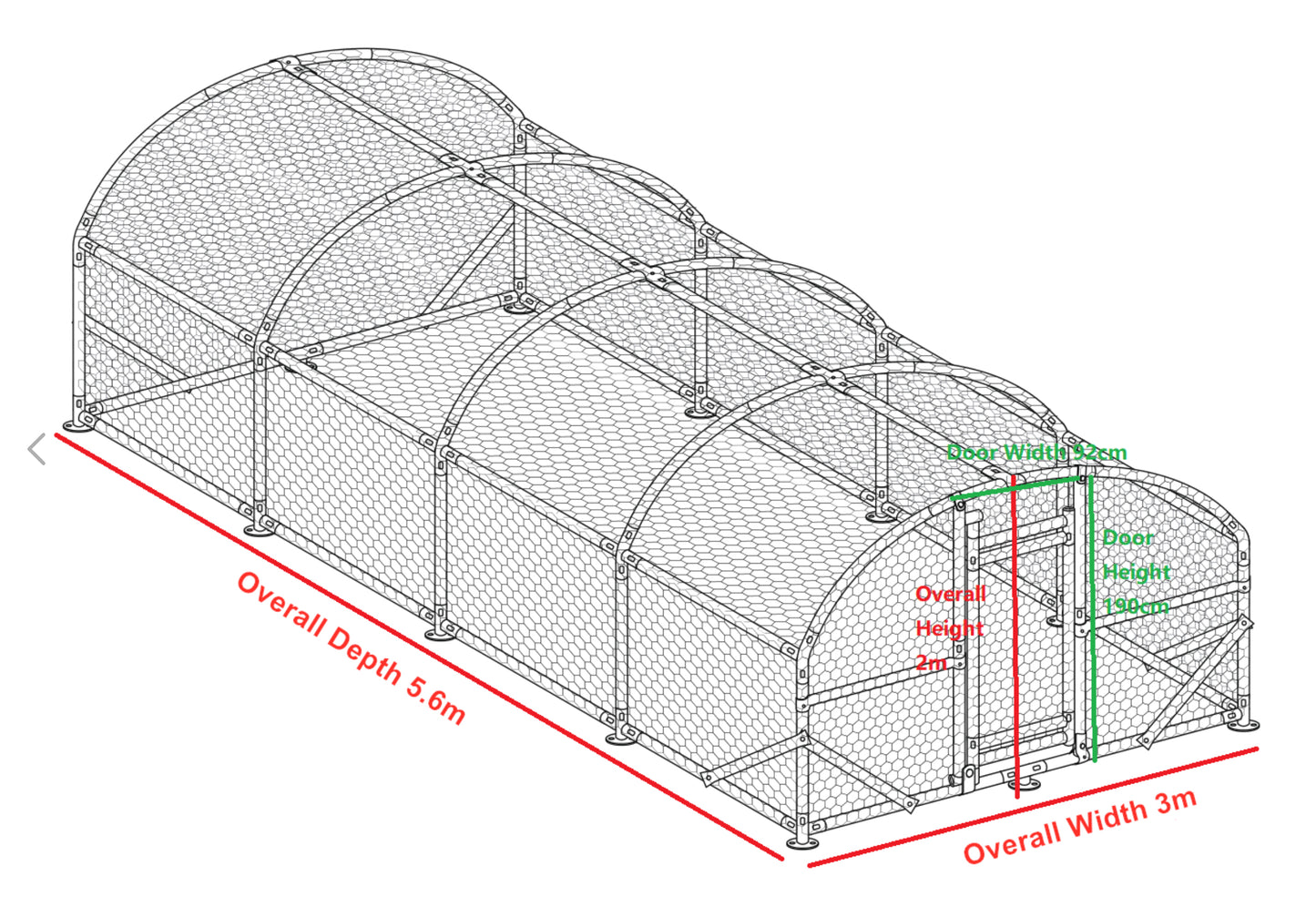 Large Outdoor Galvanised Cage - Walk In Chicken Run