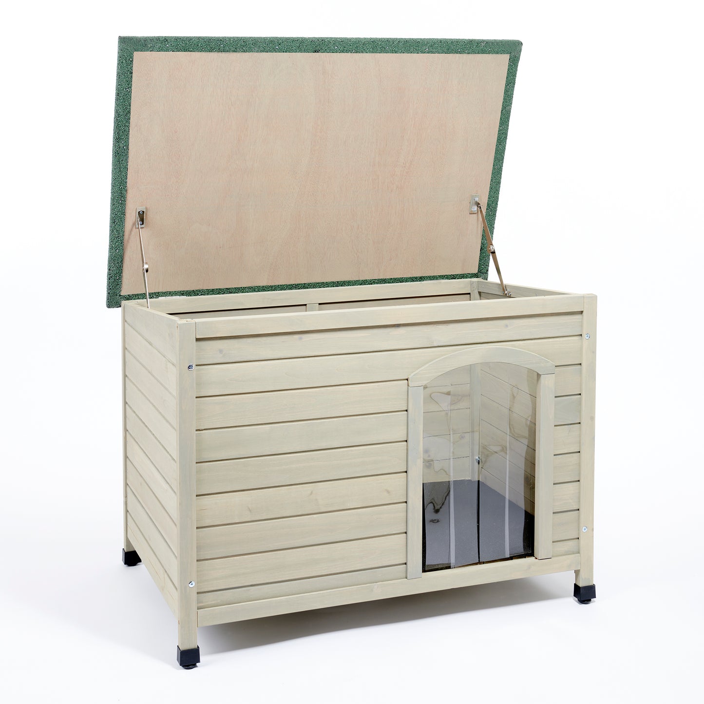 Medium Sage Grey Wooden Dog Kennel