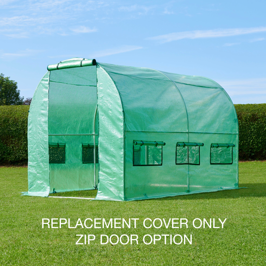 3m Replacement Polytunnel Greenhouse Cover - Zip Door