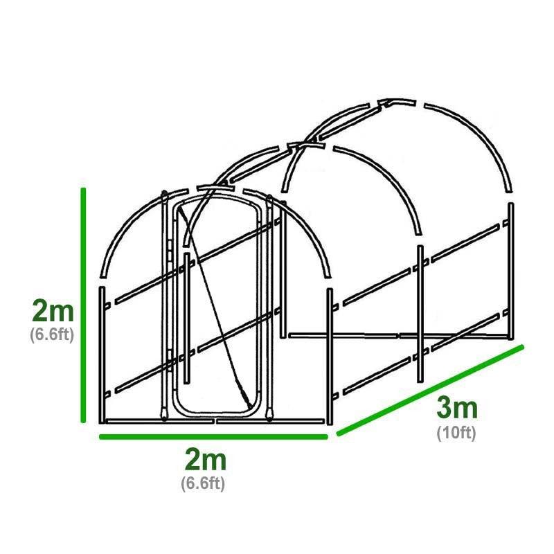 3m Replacement Polytunnel cover - Metal Door