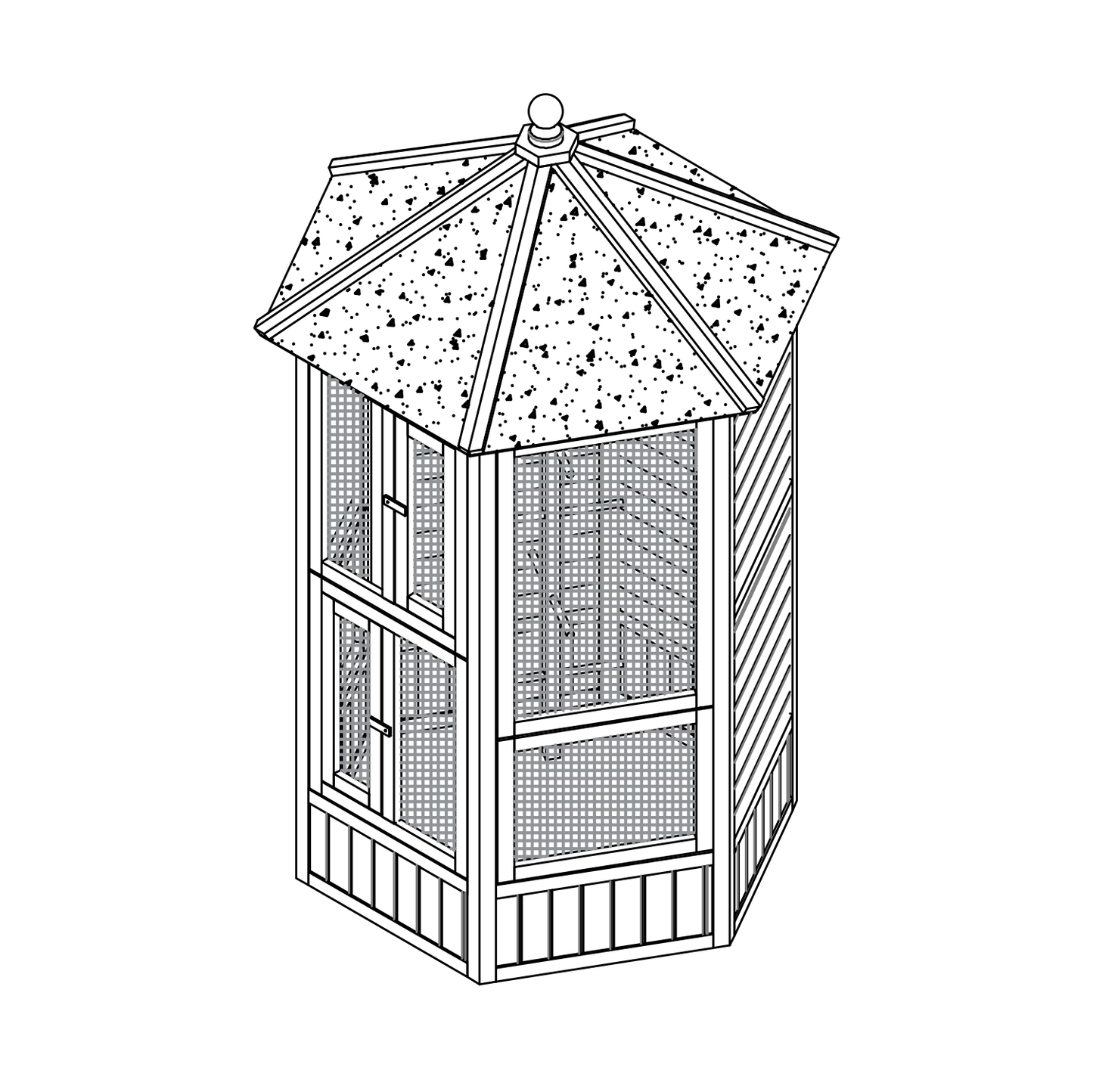 Hexagonal Bird Aviary - AV02